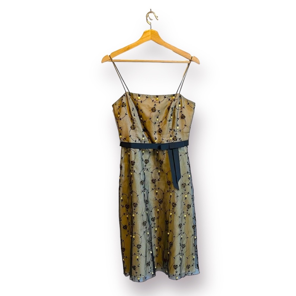 Laundry by Shelli Segal Silk Embroidered Floral Dress Size 6